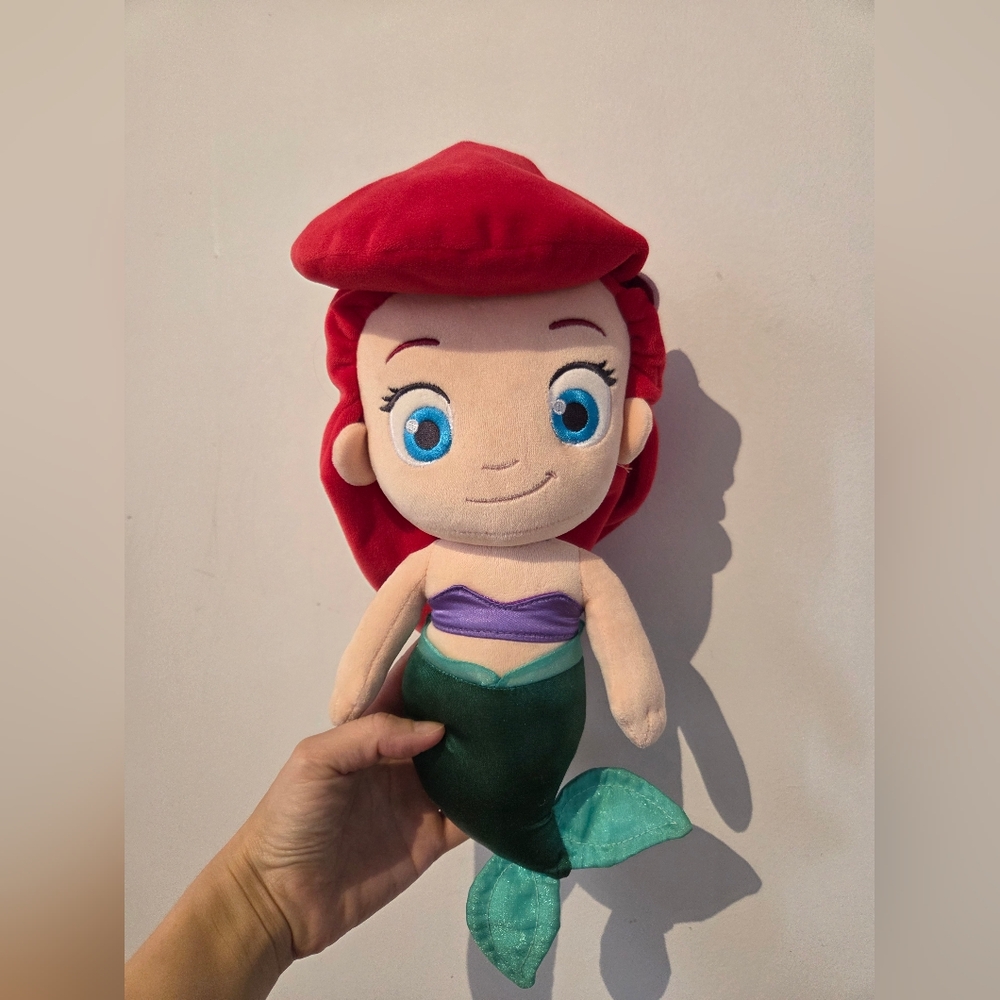 Disney Mermaid Plush Toy with Red Hair and Green Tail
